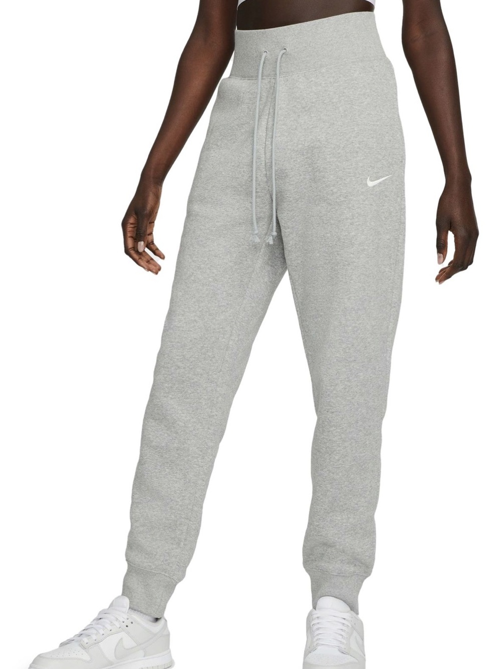 Nike Women's Phoenix Gray Fleece Jogger Pants Size S Standard Fit High Rise